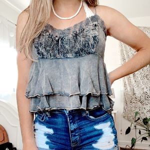 Crushed velvet Abercrombie tank
